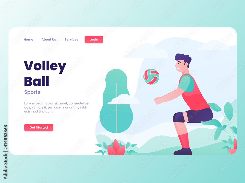 Illustration Vector Graphic of Sports, A volleyball player makes an under pass , this illustration perfect for website, landing page, app, and banner Illustration Vector Graphic of Sports, A volleyball player makes an under pass , this illustration perfect for website, landing page, app, and banner