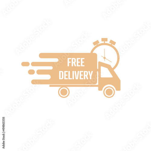 Free delivery icon. Flat vector illustration.