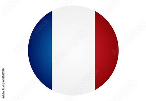 Bandera de Francia en un círculo.