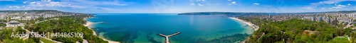 Aerial view of the central beach of the bulgarian town Varna photo