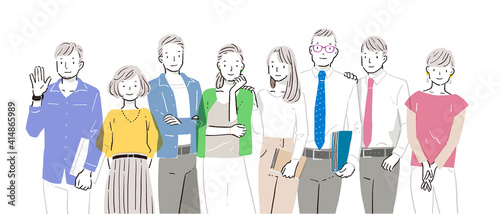 男性・女性のビジネスチームのイラスト