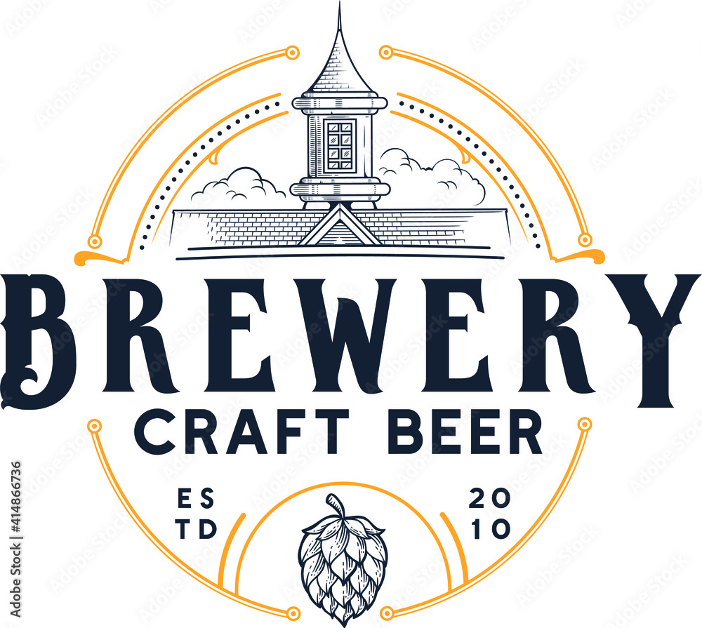 Obraz premium Brewery Craft Beer Logo Home Illustration