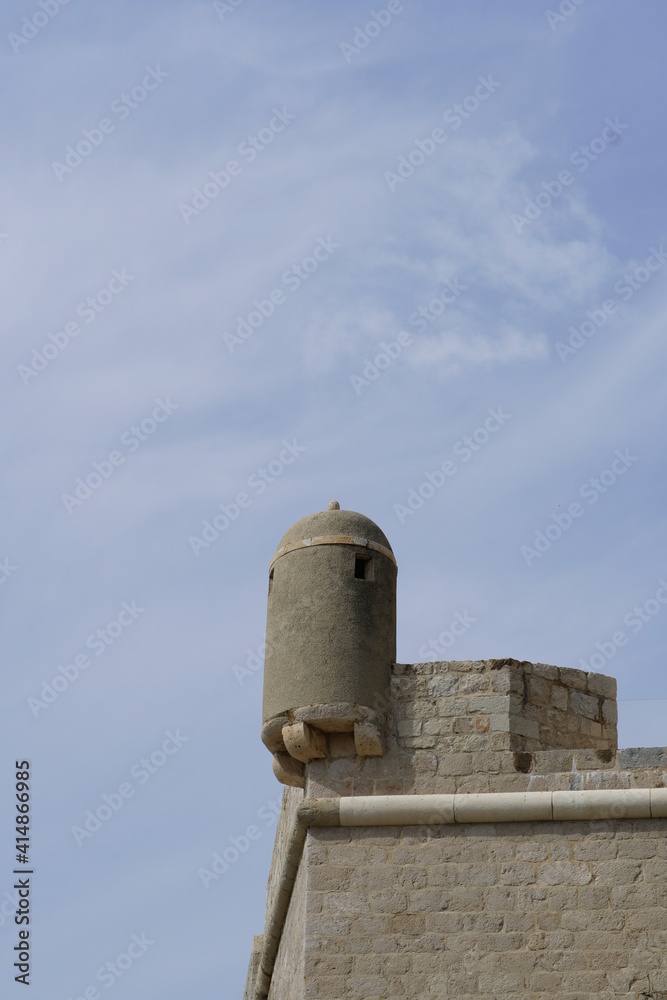Small tower at the top of the Dubrovnik walls
