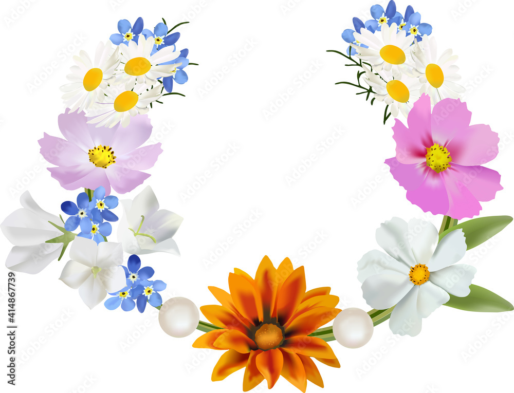 Bouquet of garden and wild flowers