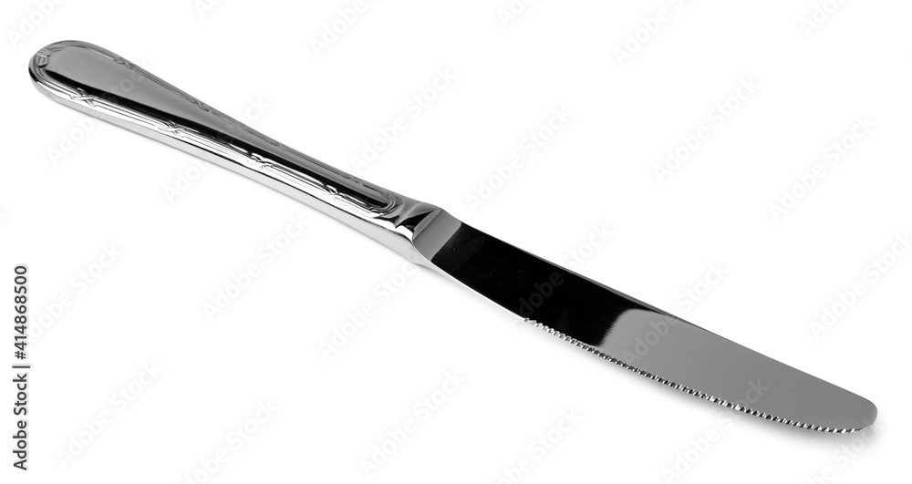 Silver dining knife isolated on white background Silver dining knife isolated on white background