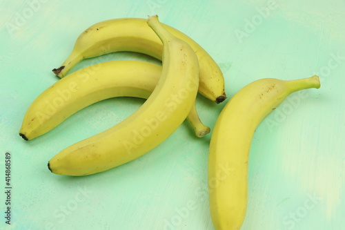ripe little banana on a white background 