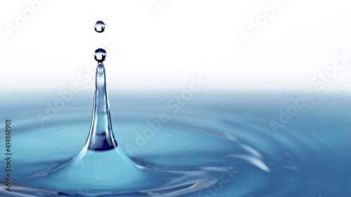 Blue water drop, macro shot