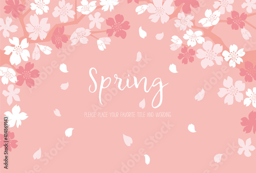 シンプルな満開の桜の背景素材