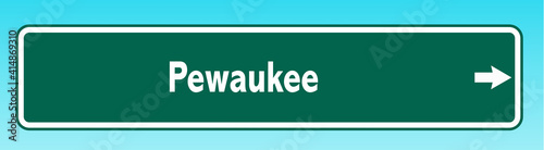 Pewaukee Road Sign photo