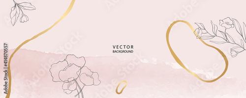 minimal background in pink flowers and tropical summer leaf