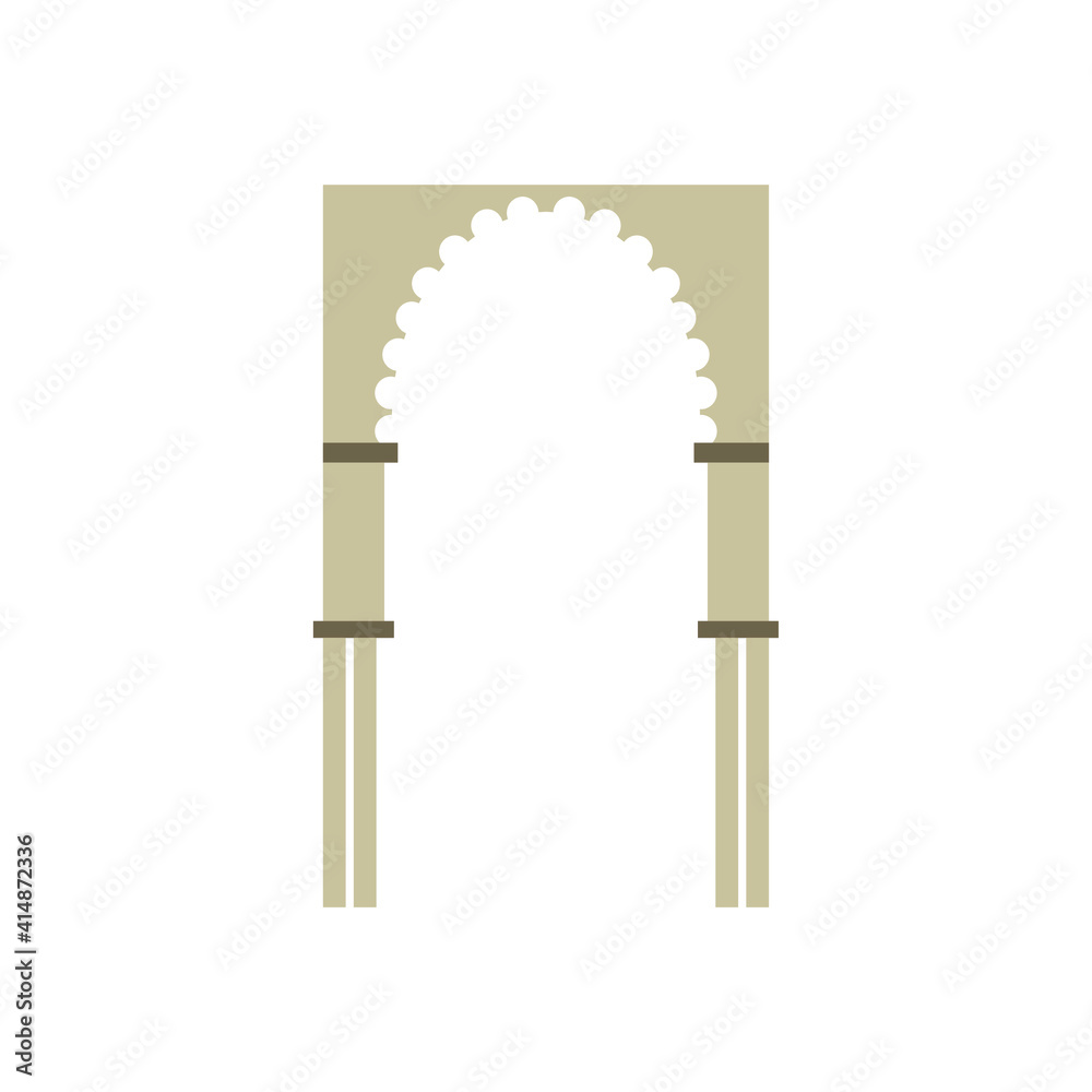 vector icon, arch of real alcazar in seville
