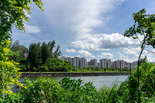 Photography view of Singapore Public Housing Apartments in Punggol District, Singapore