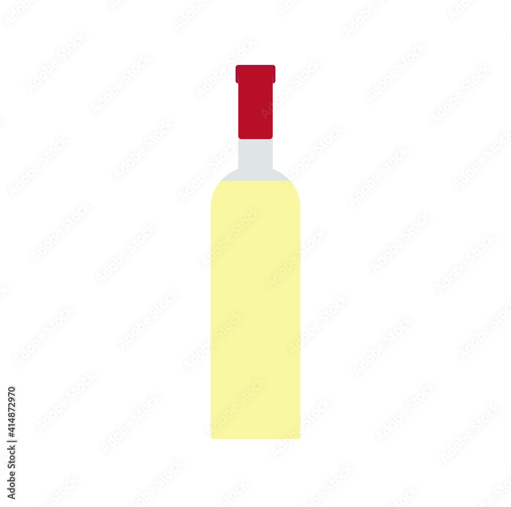vector icon, white wine bottle on white background vector icon, white wine bottle on white background