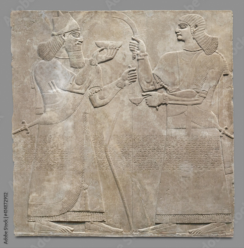 Relief from the palace of the Assyrian king Ashurnasirpal II photo