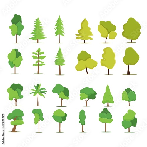 Collection of trees illustrations. Can be used to illustrate any nature or healthy lifestyle topic.