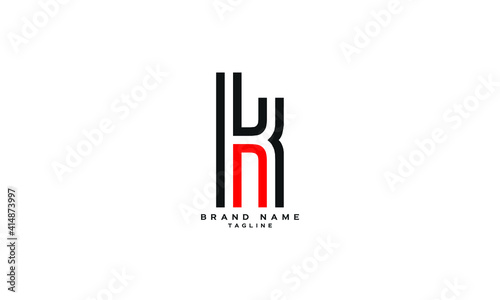 KN, NK, Abstract initial monogram letter alphabet logo design