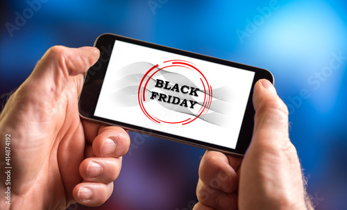 Black friday concept on a smartphone