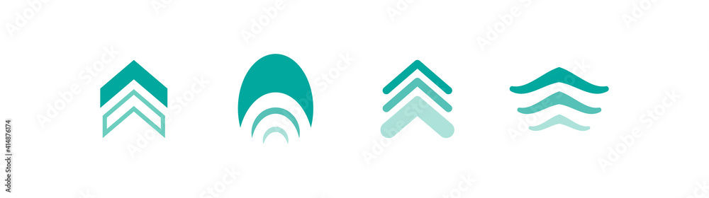 three blue squared arrows up icon. swipe up buttons set. Isolated on white. three blue squared arrows up icon. swipe up buttons set. Isolated on white.