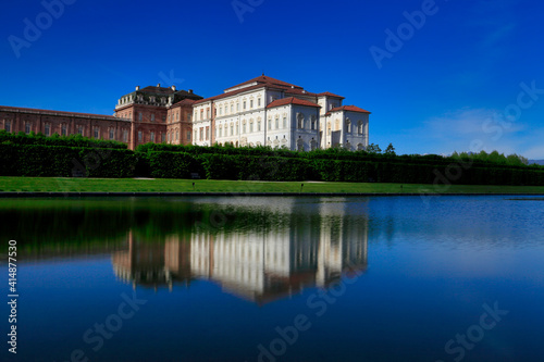 VENARIA REALE, ITALY - APRIL 28 2016: The Palace of Venaria (Reggia di Venaria Reale) is one of the Residences of the Royal House of Savoy, included in the UNESCO Heritage List in 1997.