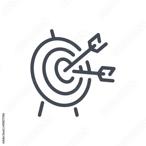 Target and Goals line icon. Opportunity, challenge and objective vector outline sign.