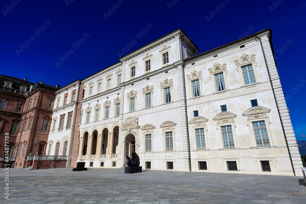 VENARIA REALE, ITALY - APRIL 28 2016: The Palace of Venaria (Reggia di Venaria Reale) is one of the Residences of the Royal House of Savoy, included in the UNESCO Heritage List in 1997.