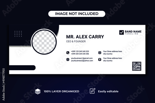 Email signature template or footer and personal social media cover with free vactor.