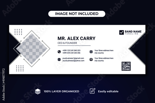 Email signature template or footer and personal social media cover design