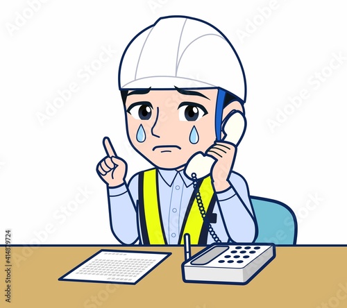 工事現場にいる誘導員
