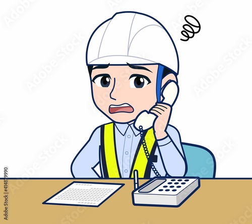 工事現場にいる誘導員