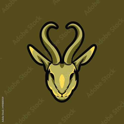 Deer animal head vector logo illustration