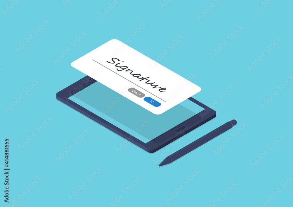 電子署名 電子契約 電子印鑑のイラスト素材 Stock Vector Adobe Stock