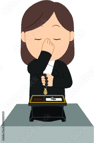 焼香のイラスト
