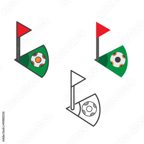 corner kick ilustration design. corner kick icon set  isolated on white background. ready use vector.