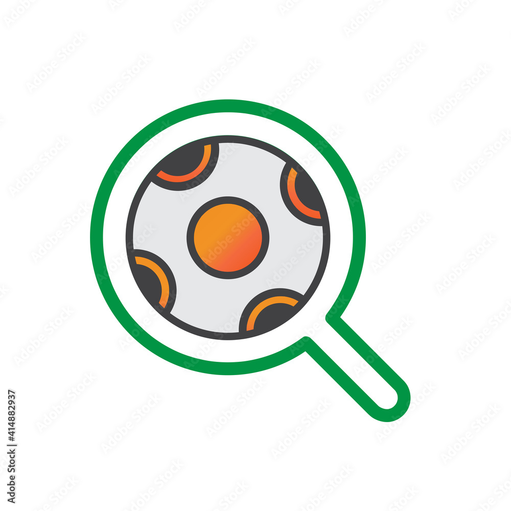 search with soccer ball ilustration design. search with soccer ball icon isolated on white background. ready use vector. search with soccer ball ilustration design. search with soccer ball icon isolated on white background. ready use vector.