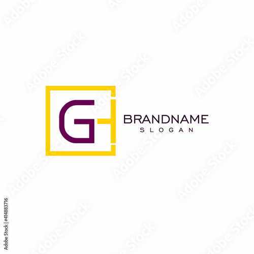 the letters GH. Monogram logo vector minimal design