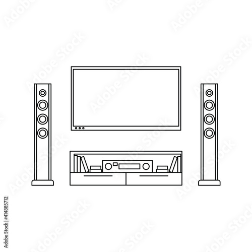 home theater design. vector illustration color editable