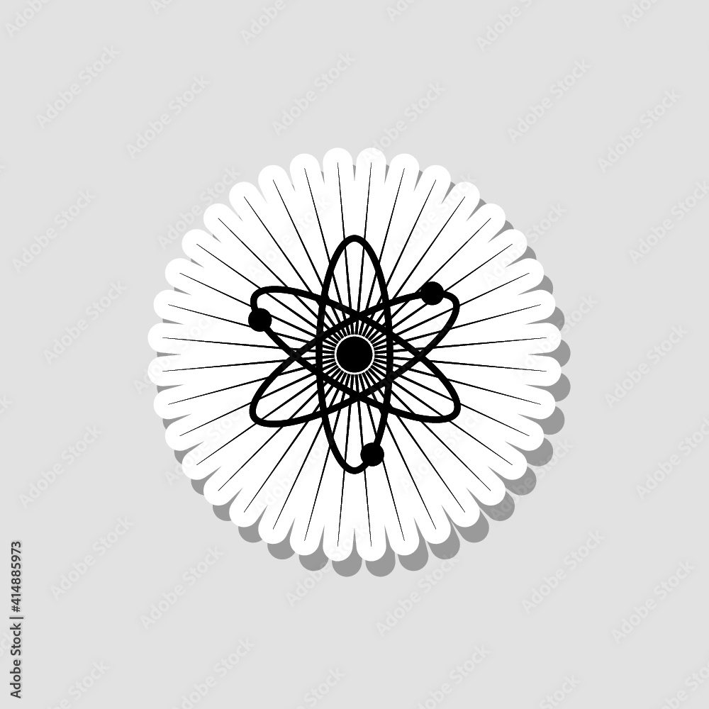 Obraz premium Atom sticker icon isolated on white background