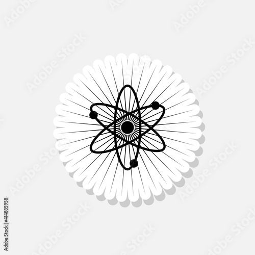 Atom sticker icon isolated on white background