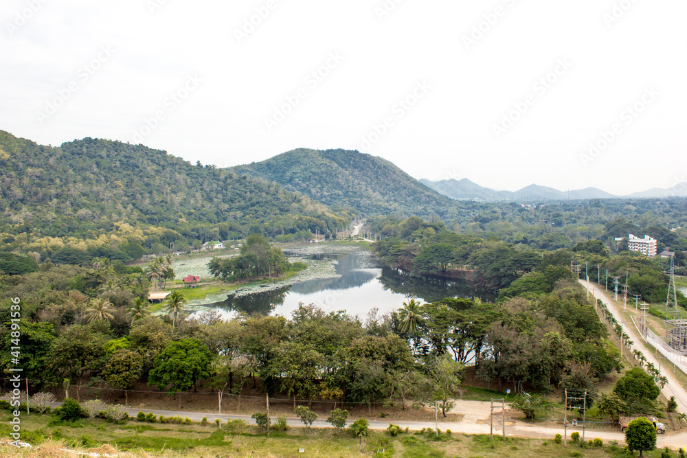 Fototapeta premium village on the lake