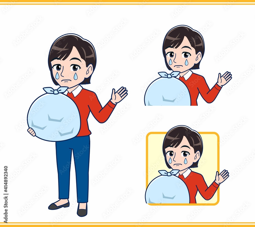 赤い長袖を着た若い女性