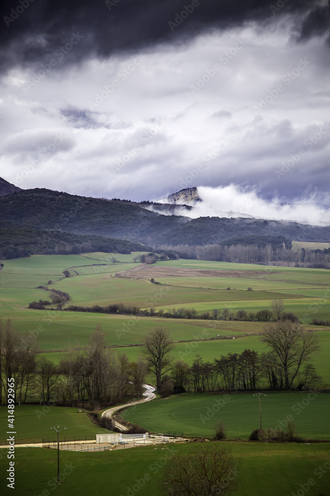 Mountain landscape with clouds in winter Mountain landscape with clouds in winter