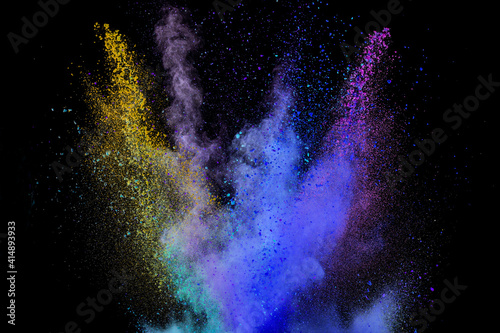 Launched colorful powder on...