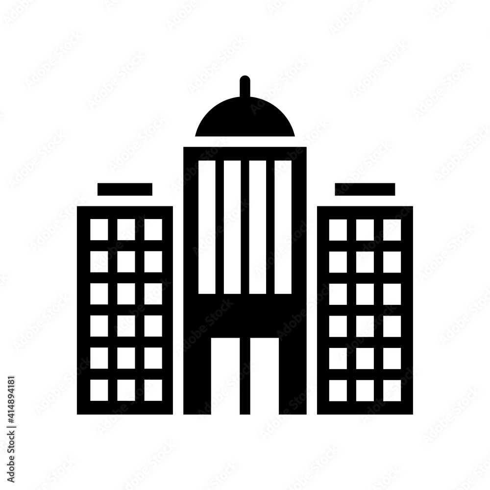 Skyscraper building vector solid icon style illustration. EPS 10 