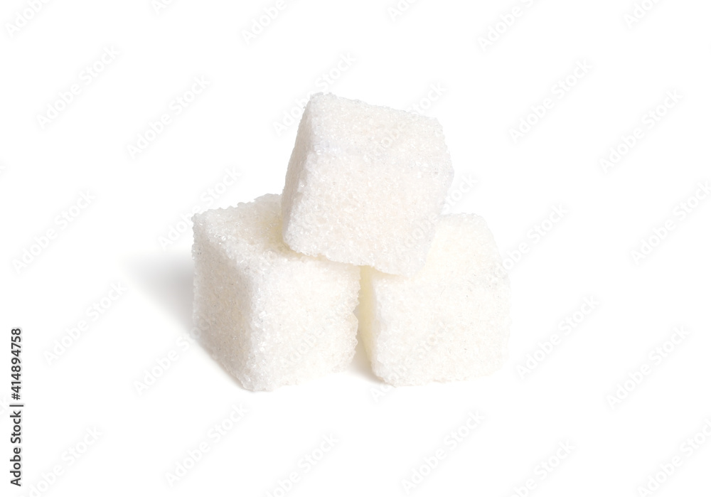 Heap of Sugar cubes isolated on white background Heap of Sugar cubes isolated on white background