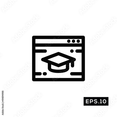 Online School Line Icon Vector. Education Symbol Vector