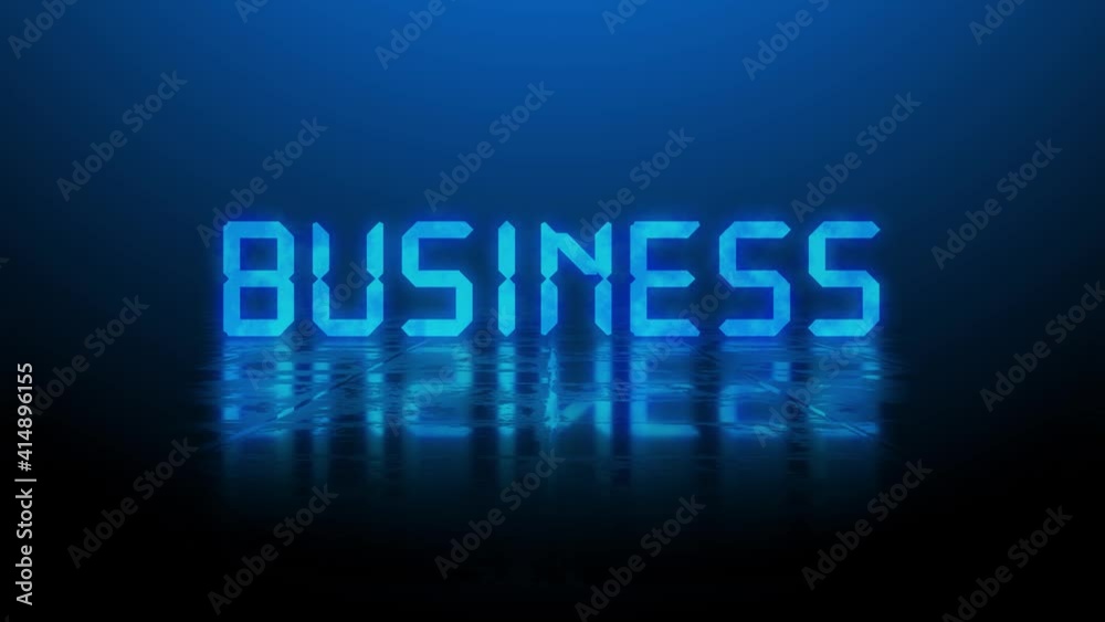 Reflection effects on a structured surface - blurred blue lettering BUSINESS animated out random letters over illuminated background - move and remove Reflection effects on a structured surface - blurred blue lettering BUSINESS animated out random letters over illuminated background - move and remove