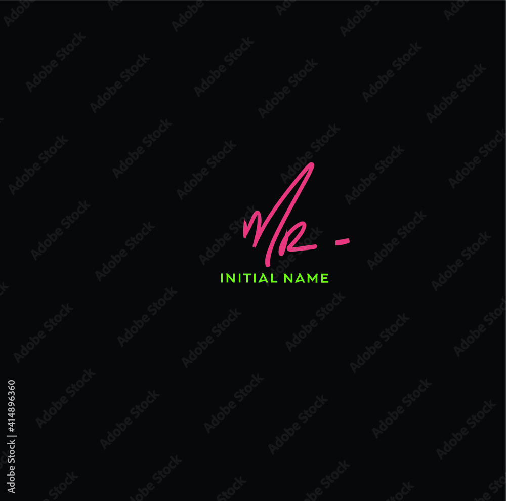 MR initial handwritten calligraphy, for monogram and logo MR initial handwritten calligraphy, for monogram and logo