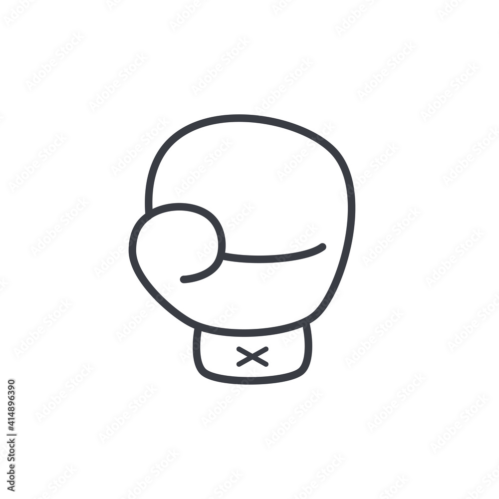 Boxing glove simple outline icon vector illustration Boxing glove simple outline icon vector illustration