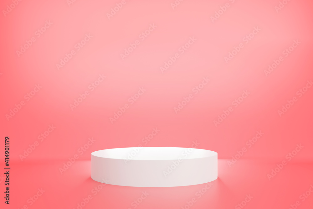 3d rendering of white podium with pink pastel color background for product advertising, Minimal style 3d rendering of white podium with pink pastel color background for product advertising, Minimal style