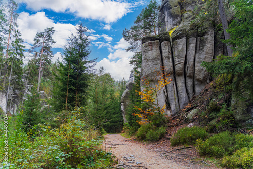 Adersbacher rock city in Krenov in the Czech Republic photo